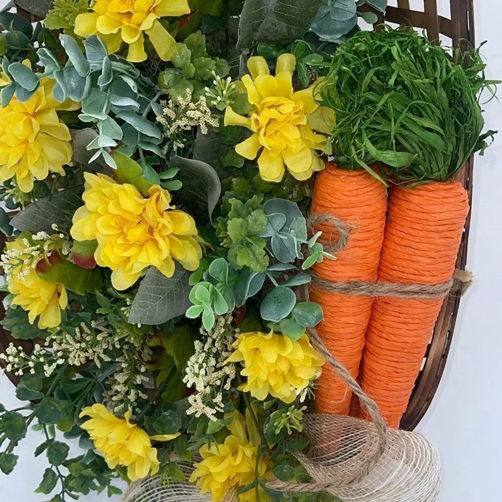 Floral Spring‎ Easter Tobacco Basket Wall Door Decoration Handmade